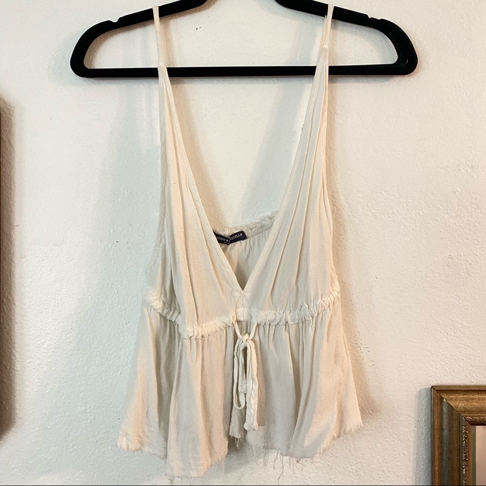White crop top from Brandy Melville